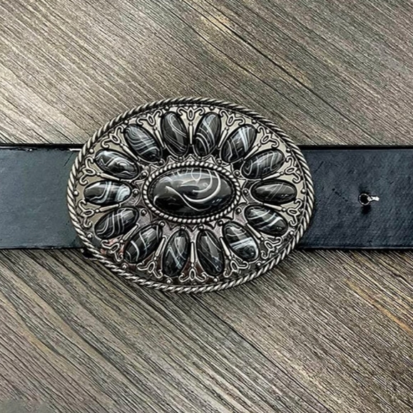 Western black belt buckle - Picture 3 of 4